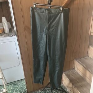 Zara Green Dress Pants High-Waisted Sleek